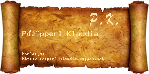 Pöpperl Klaudia névjegykártya
